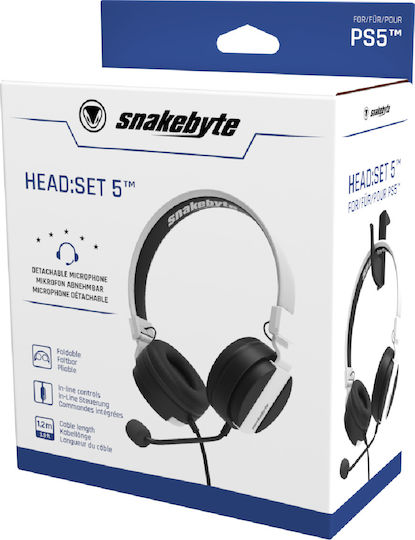 Snakebyte Head:set 5 Over Ear Gaming Headset με σύνδεση 3.5mm Λευκό