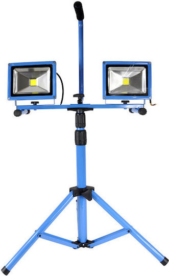 Bass Polska Proiector de lucru Electrică LEDLumini de lucru și de sit, IP65 cu luminozitate până la 5600lm Lumină de construcție cu halogen și trepied 2x30W 5600lm 6000K
