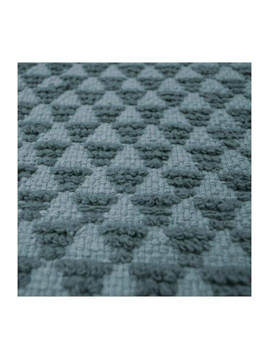 Lino Home Non-Slip Bath Mat Cotton Zank 7300000197 Petrol 65x135cm