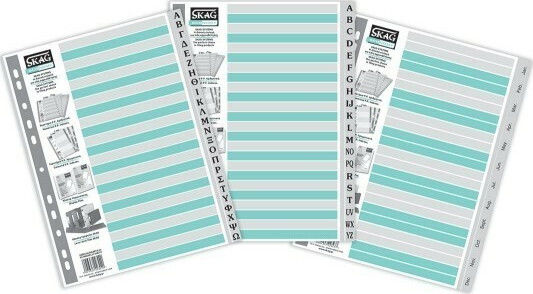 Skag Plastic Indexes for Documents A4 with Holes 20pcs