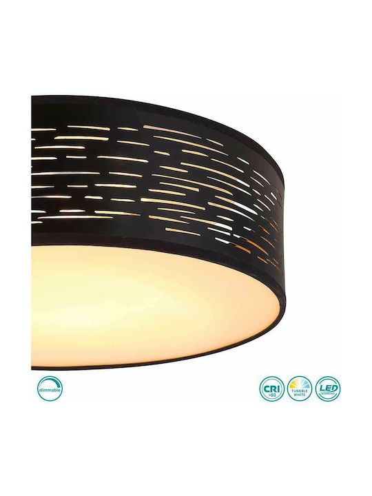 Globo Lighting Tunno Modern Fabric Ceiling Light with Integrated LED Black