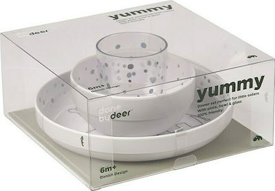 Done by Deer Feeding Set Yummy Mini made of Melamine Gray 3pcs BR74856