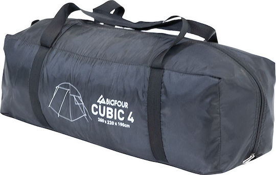 Bigfour Cubic 4 Σκηνή Camping Λευκή με Διπλό Πανί 3 Εποχών για 4 Άτομα 220x260x190εκ.