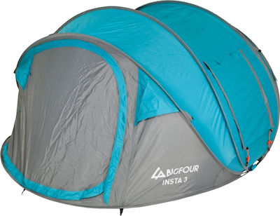 Bigfour Insta Αυτόματη Καλοκαιρινή Σκηνή Camping Pop Up Μπλε για 3 Άτομα 280x200x120εκ.