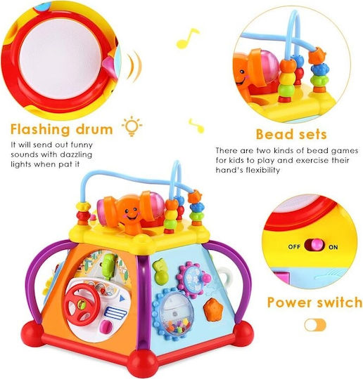Hola Toys Hammer Toy Baby Cube Play Center Toy with Light and Sounds for 12++ Months