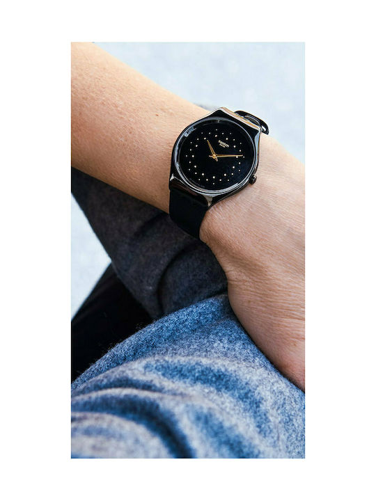 Swatch Watch with Black Rubber Strap