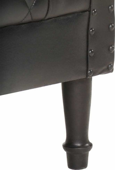 din Piele Naturală Negru 60x57x64cm