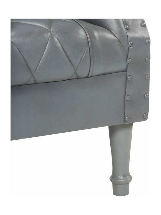 Sessel aus echtem Leder Grey 60x57x64cm