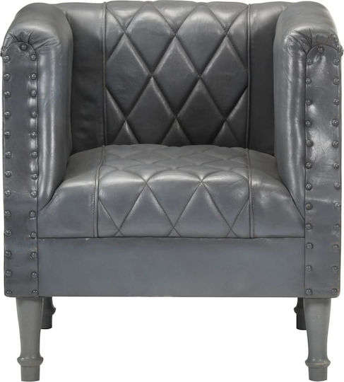 Sessel aus echtem Leder Grey 60x57x64cm