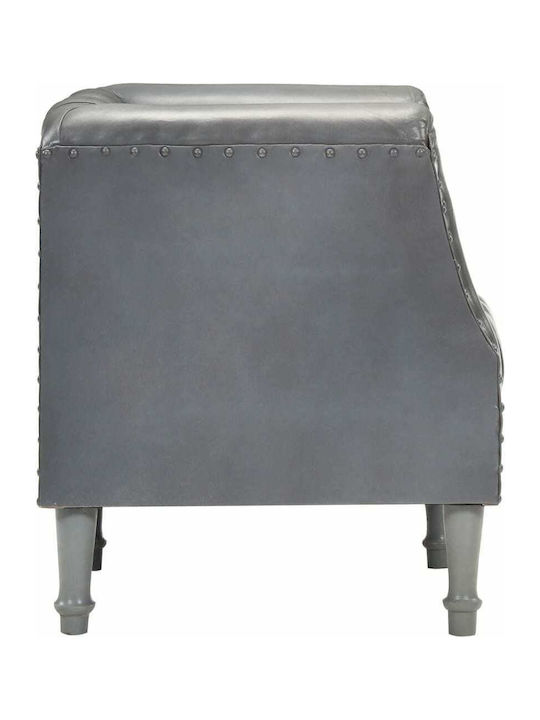 Sessel aus echtem Leder Grey 60x57x64cm