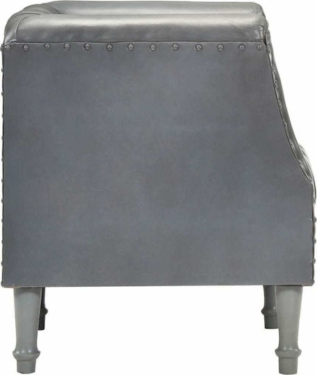 Sessel aus echtem Leder Grey 60x57x64cm