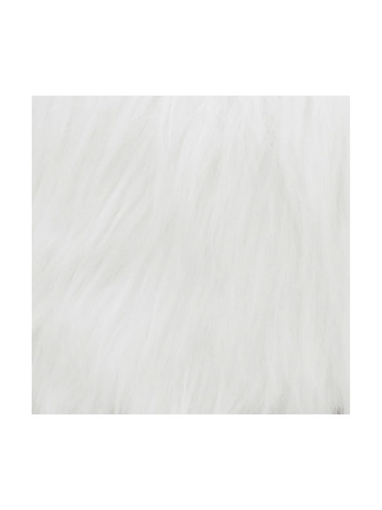Stool Bar with Backrest Leather White 40x40x72cm