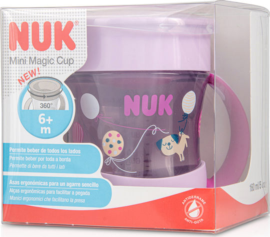 Nuk Căniță pentru copii Mini Magic din Plastic Roz 160ml pentru 6m+m+