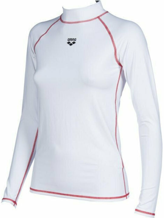 Arena Tricou De Protecție Solară Pentru Femei Mânecă Lungă Alb UPF 50+