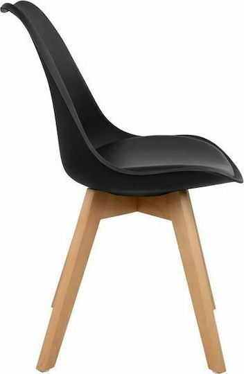 Kitchen Polypropylene Chair Black 47x56.6x82cm