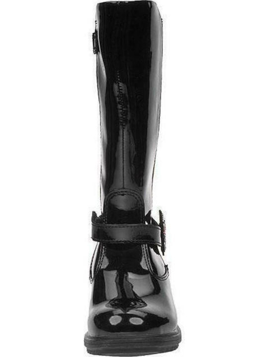 Kinderstiefel aus Lackleder mit Reißverschluss Schwarze