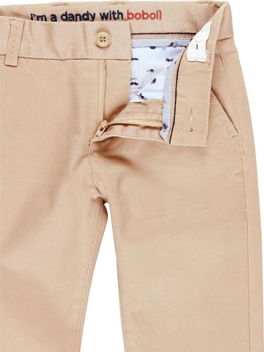 Boboli Pantaloni chino copii din material textil Bej