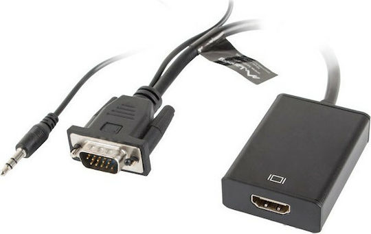 Lanberg Converter VGA male to HDMI female 1pcs AD-0021-BK