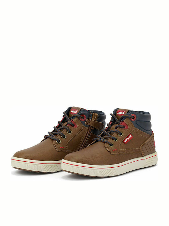Portland Leather Kids Boots with Zipper Brown