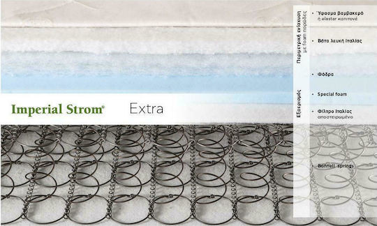 Imperial Strom Extra Elastar Διπλό Ορθοπεδικό Στρώμα Διπλής Όψης 140x200x21cm με Ελατήρια