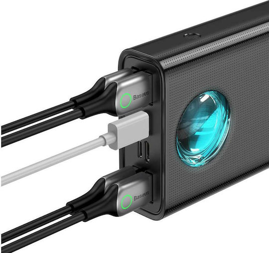 Baseus Amblight Power Bank 30000mAh 65W with 4 USB-A Ports and USB-C Port Quick Charge 3.0 Black