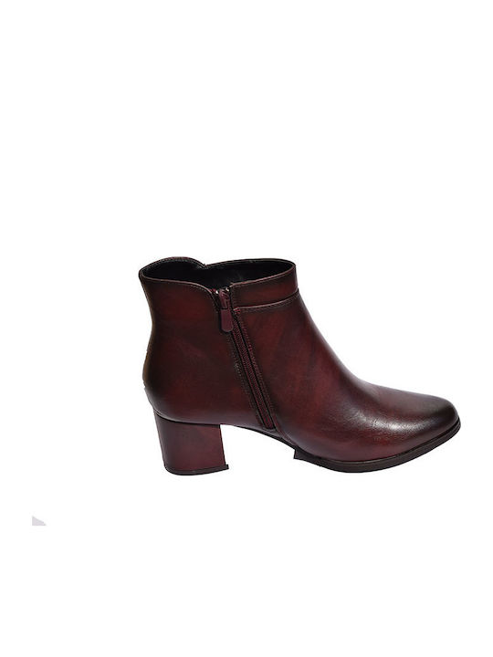 B-Soft Leather Women's Ankle Boots Burgundy 222919