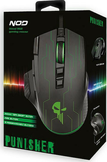 NOD Punisher RGB Gaming Gaming Maus 3200 DPI Schwarz