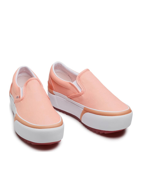 Pastel Classic Stacked Women's Canvas Slip-Ons Peach Pearl/True White