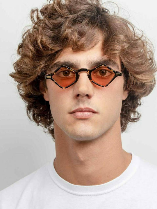 Kyme Sisto Unisex Sunglasses with Transparent Plastic Frame and Brown Gradient Lens