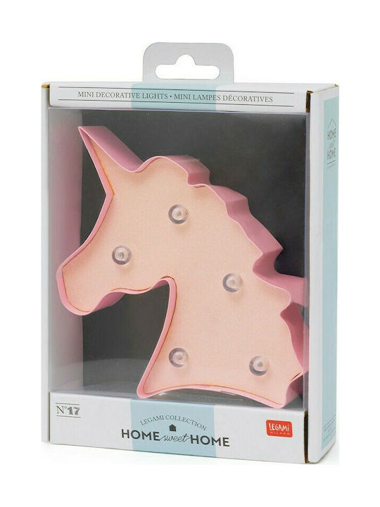 Legami Milano Led Παιδικό Διακοσμητικό Φωτιστικό Mini Unicorn Ροζ 13x3.3x12εκ.