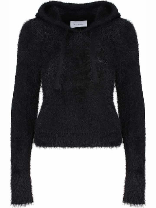 Melissa Fluffy Women's Hooded Sweatshirt Black