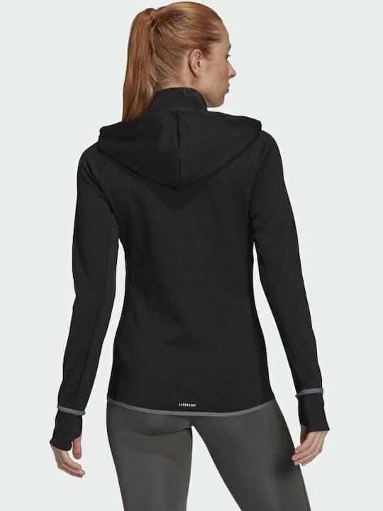 Adidas Designed To Move Aeroready Women's Hooded Cardigan Black