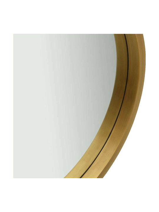 vidaXL Wall Mirror with Gold Wooden Frame Diameter 50cm 1pcs