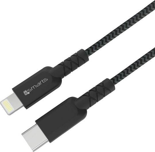4Smarts Braided USB 2.0 Cable USB-C male - Lightning Μαύρο 1m (4S465558)