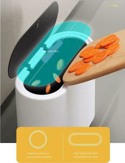 Ecoco Κάδος Απορριμμάτων Πλαστικός Λευκός 10lt