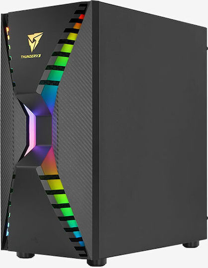 Aerocool Cronus Gaming Midi-Turm Computergehäuse mit Seitenfenster und RGB-Beleuchtung Schwarz