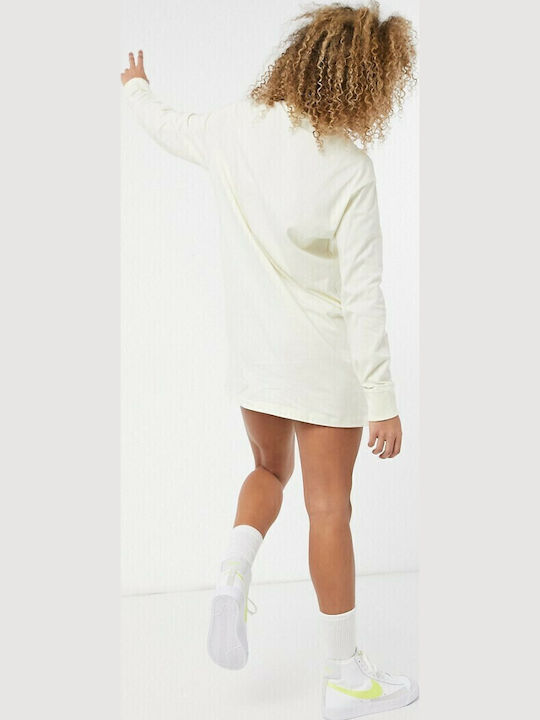 SPORTSWEAR ESSENTIAL Mini Αθλητικό Φόρεμα Μακρυμάνικο Λευκό
