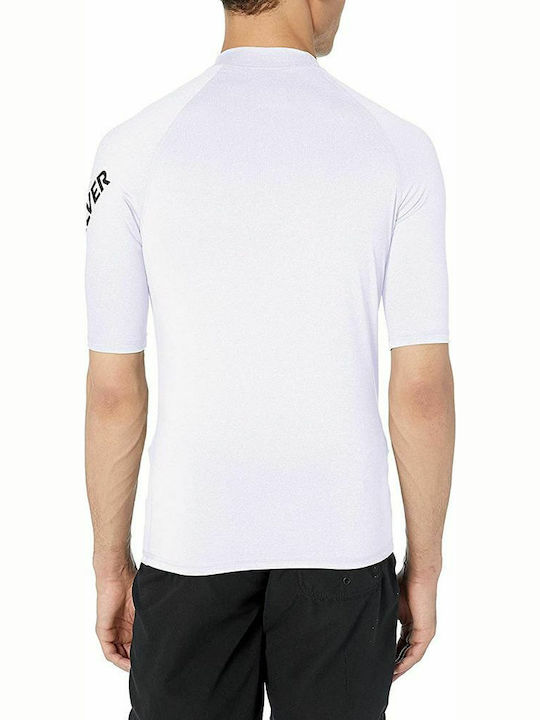 Quiksilver All Time Men's Short Sleeve Sun Protection Shirt White UPF 50