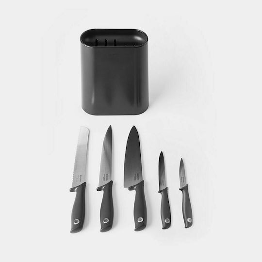 Brabantia Tasty Messerset mit Block aus rostfreiem Stahl