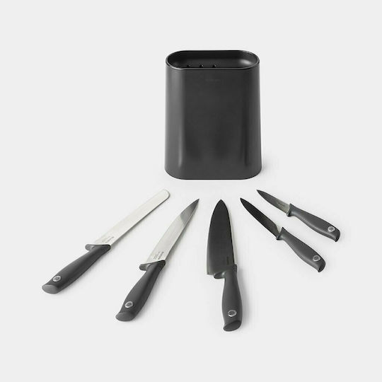 Brabantia Tasty Messerset mit Block aus rostfreiem Stahl