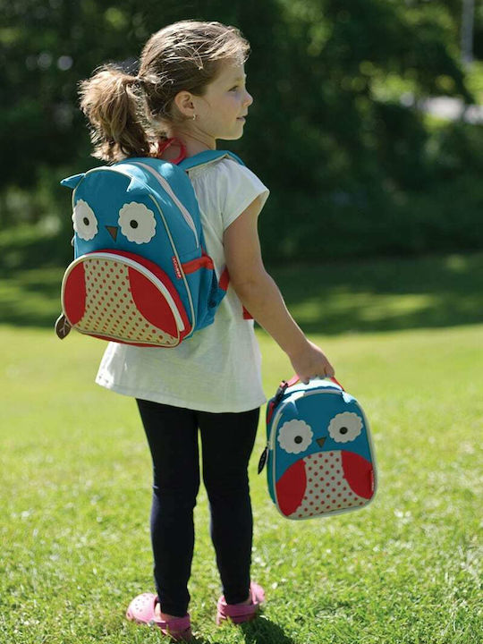 Skip Hop Zoo Owl School Bag Backpack Kindergarten Blue with Water Bottle Holder