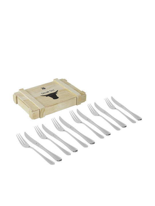 WMF 12-Piece Stainless Steel 18/10 Silver Cutlery Set Steakbesteck