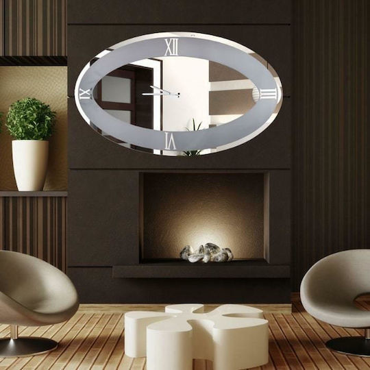 Ploumatos Μ120 Wall Clock Mirror White 120x83cm