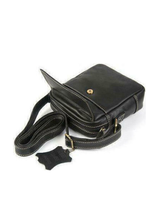 Leder Herren Tasche Schulter / Crossbody Schwarz