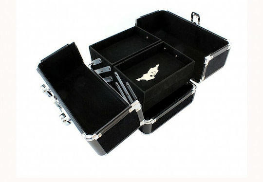 Metallic Cosmetic Case Black H17xW25xD17cm