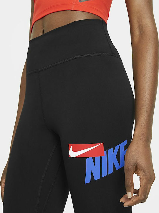Dri-Fit One Running Γυναικείο Capri Κολάν Μαύρο