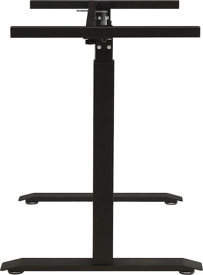 vidaXL Collapsible Desk Base with Manual Height Adjustment Metallic Office Table Black 160x60x113cm
