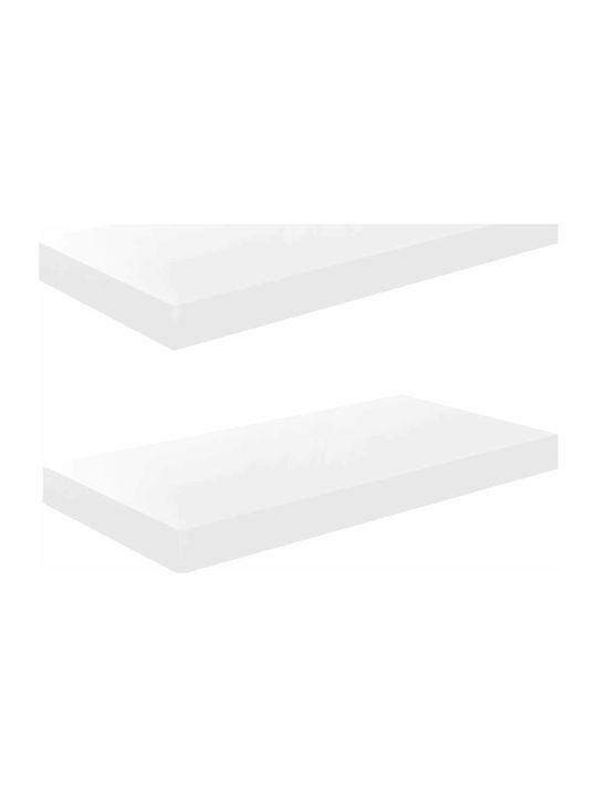 Rafturi Perete White Glossy 2buc 50x23x3.8cm