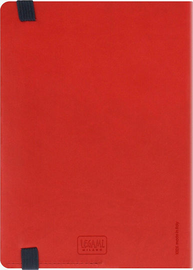 Legami Milano Notebook Small Notebook A6 Ruled with Elastic Red