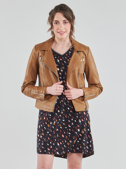 Damen Biker Jacke Tabac Braun